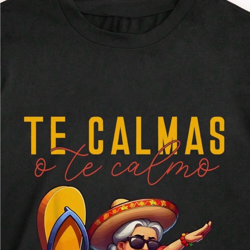 🆕Spanish Mom's Expression Calm Down Or Me Print Women's T-Shirt, - Picture 3 of 4